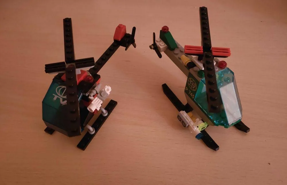 2 helikoptery lego tv z lat 90 retro unikat