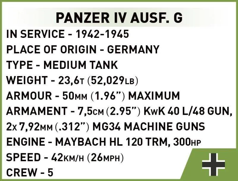 COBI 2714 Czołg Panzer IV Ausf. G