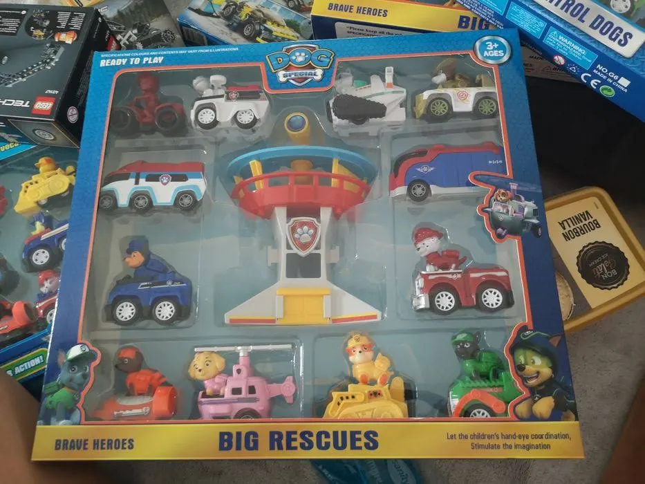 Duży zestaw psi patrol wieża obserwacyjna 12 aut