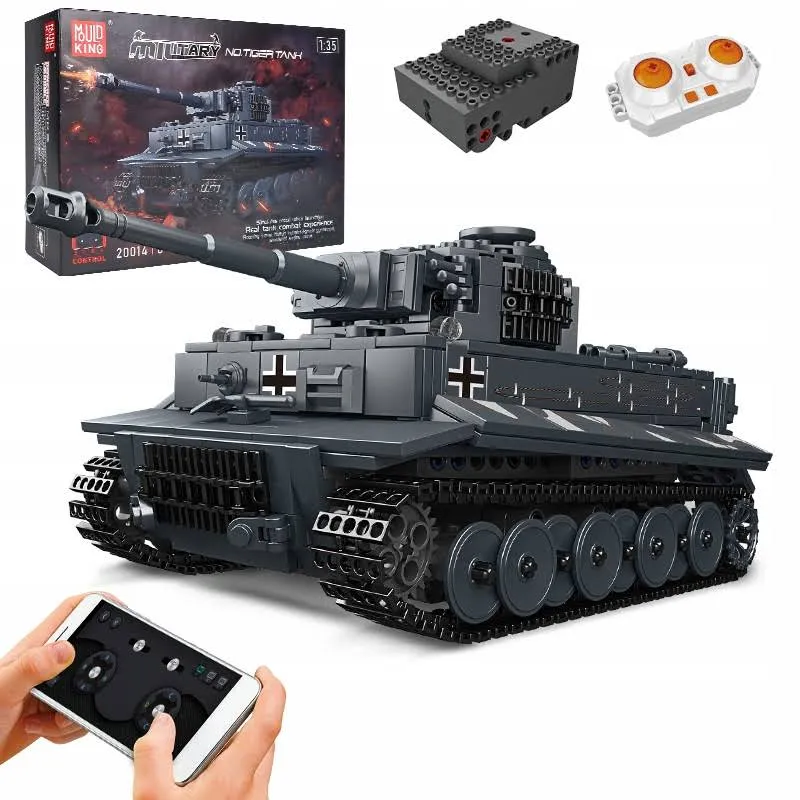 KLOCKI POJAZD CZOŁG TIGER ZDALNIE STEROWANY 800 el. MOULD King 20014