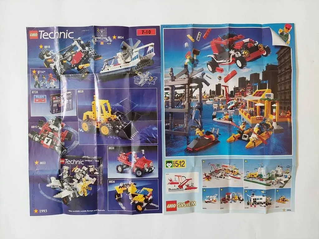 Katalogi Lego z lat 90 6 sztuk + 9 ulotek + 3 plakaty