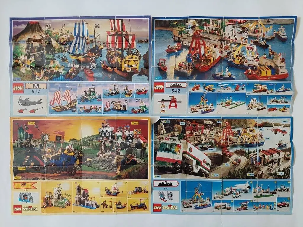 Katalogi Lego z lat 90 6 sztuk + 9 ulotek + 3 plakaty