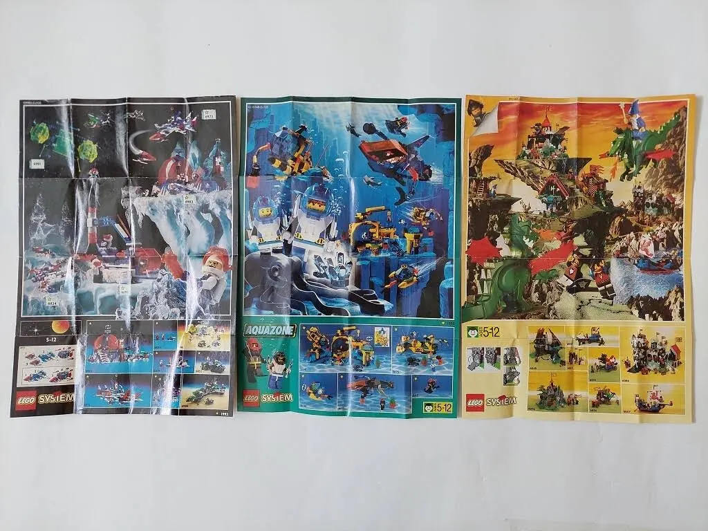Katalogi Lego z lat 90 6 sztuk + 9 ulotek + 3 plakaty