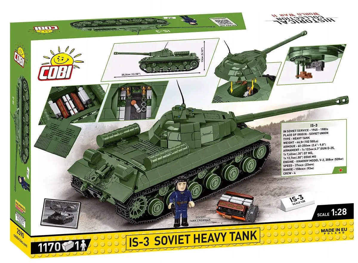 Klocki Cobi 2590 czołg SIS-3 Soviet Heavy Tank Hc WW2 1170 El. Płytka