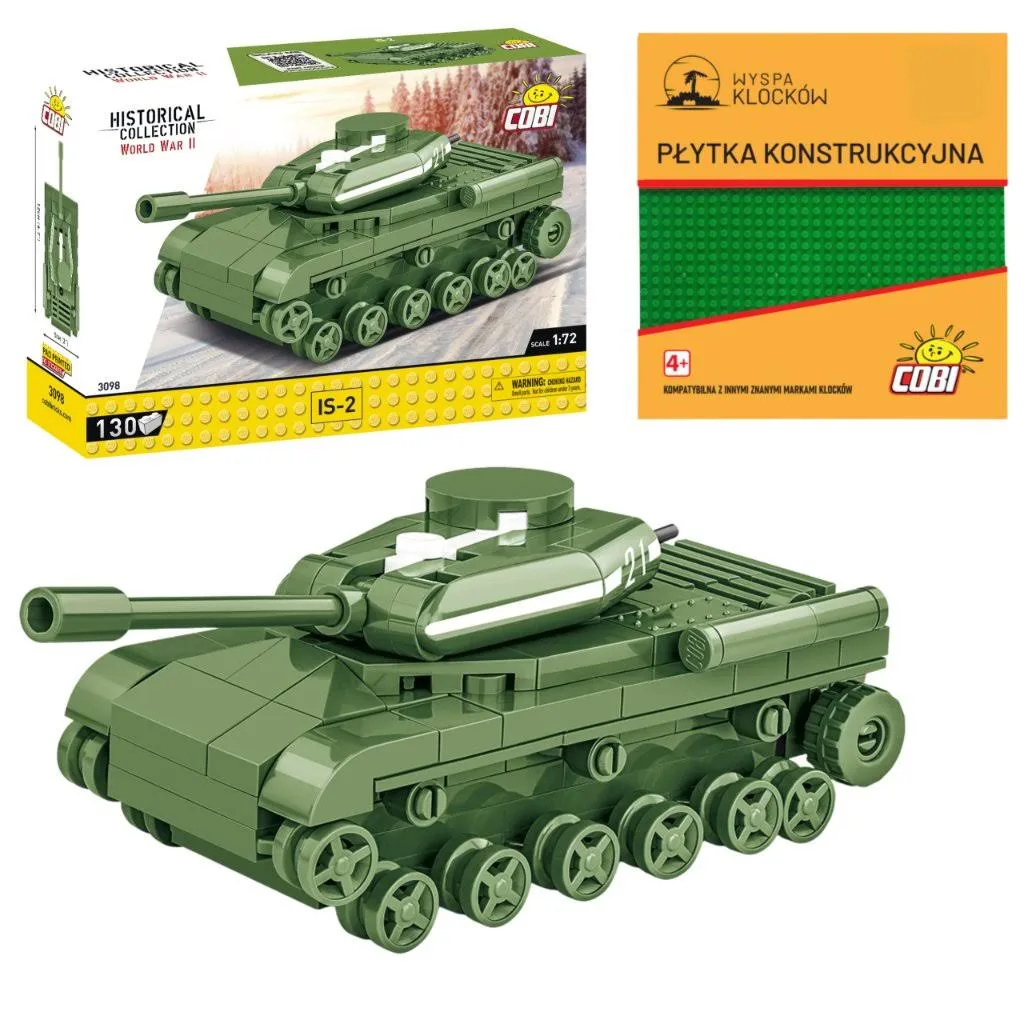 Klocki Cobi 3098 Czołg IS-2 Hc WW2 130 El. Płytka