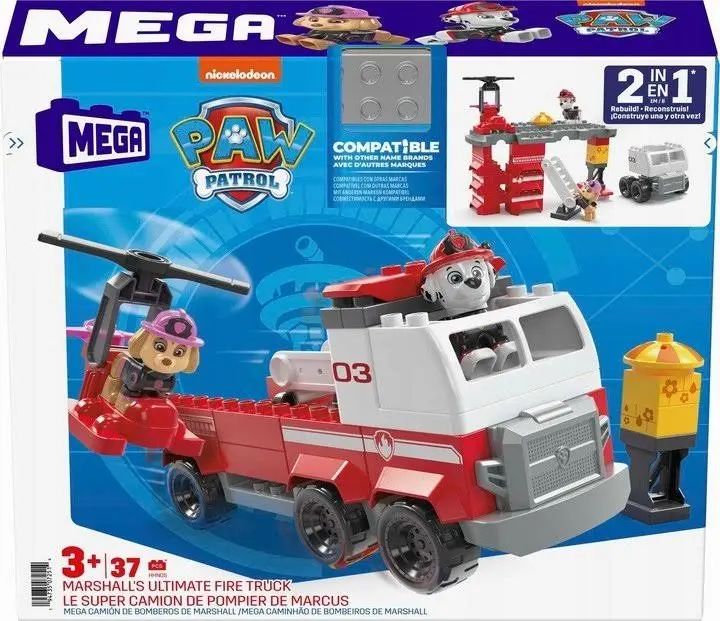 Klocki Psi Patrol Mega Bloks Wóz Strażacki 2w1