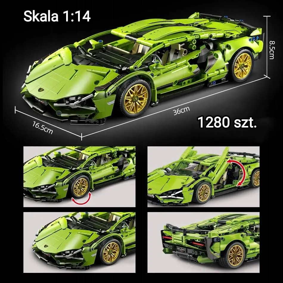 Klocki Technic 1280 szt - zdalnie sterowane auto Lamborgini 36cm