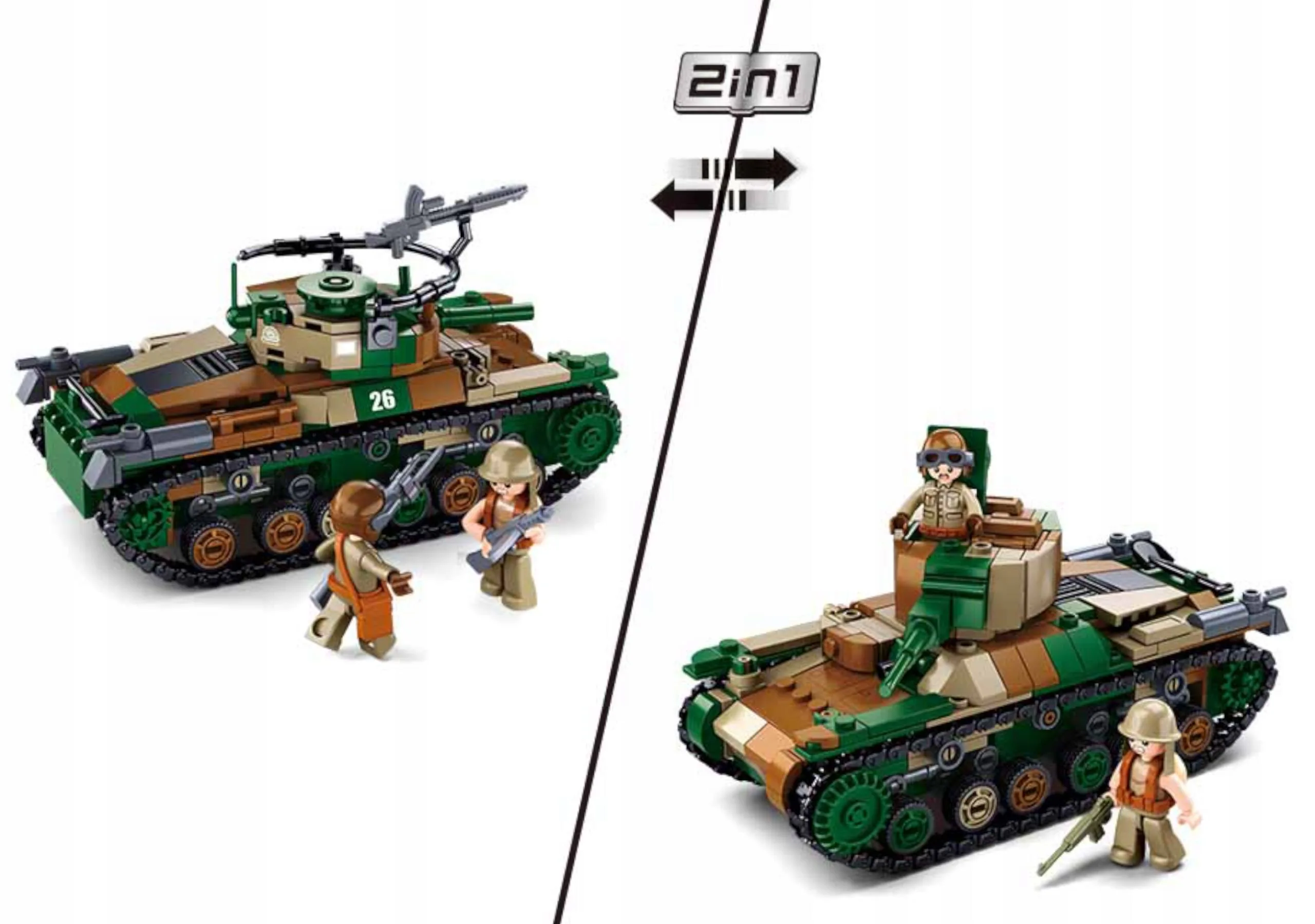 Klocki czołg typ 97 2w1op. wojsko armia komp. lego