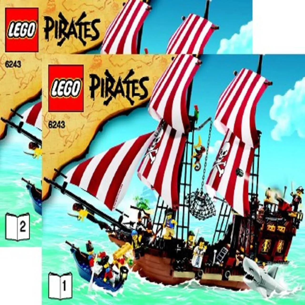 LEGO Pirates Duży statek piracki (6243) jak nowy + oryginalne opakowanie + ba + 100% kompletny