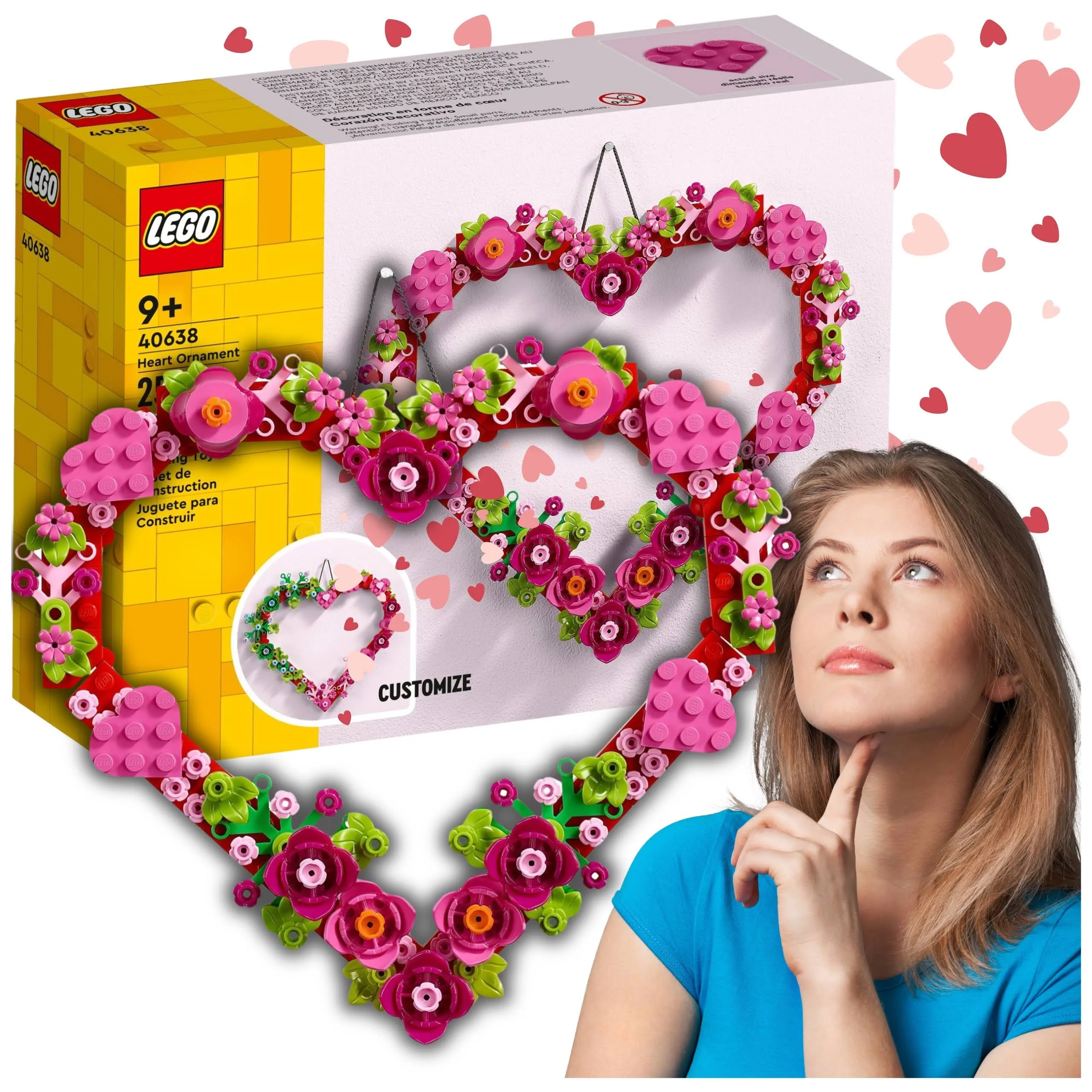 Lego Serce Kwiatki Róża Crearoe Ozdoba W Kształcie Serca Walentynki