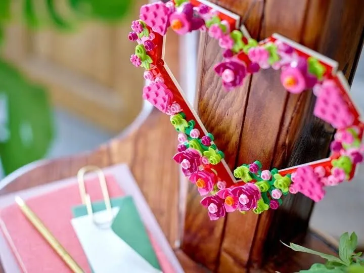 Lego Serce Kwiatki Róża Crearoe Ozdoba W Kształcie Serca Walentynki