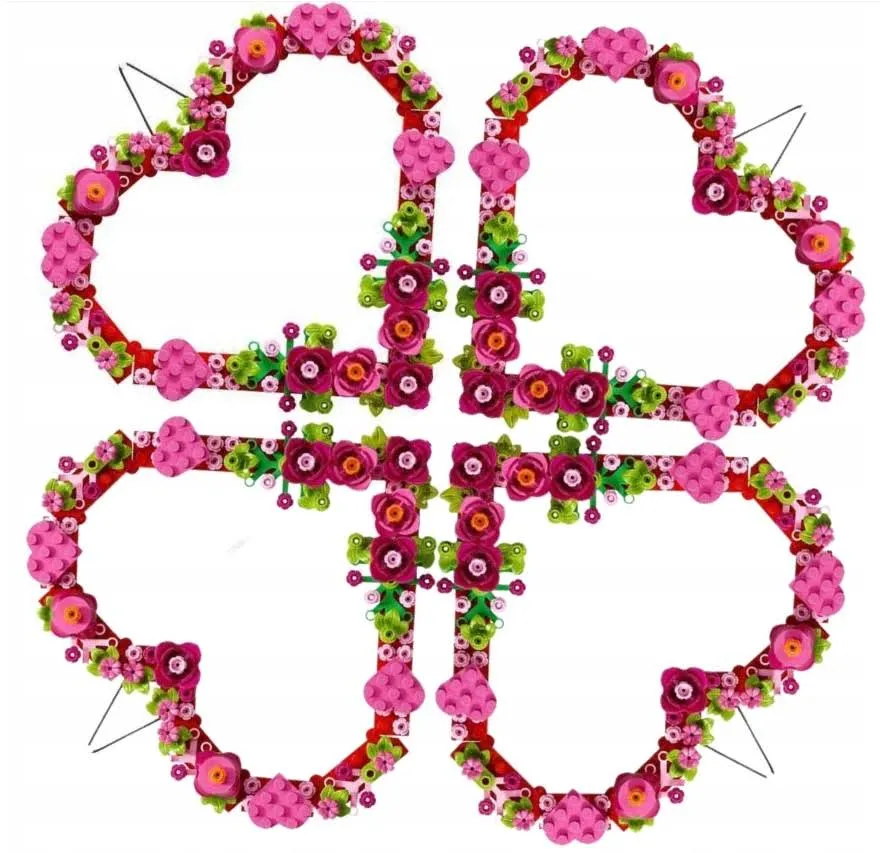 Lego Serce Kwiatki Róża Crearoe Ozdoba W Kształcie Serca Walentynki