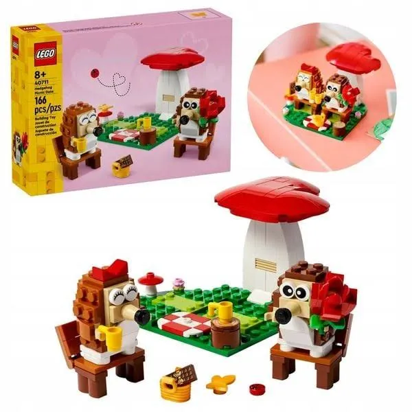 Lego zakochane jeże 40711 zestaw na walentynki piknik pary jeżyków + gratis