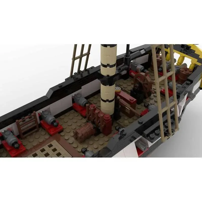 MOC Barracuda Brig-Coastal Raider klocki statek piracki zmontowany Model seria żeglarska DIY zabawki