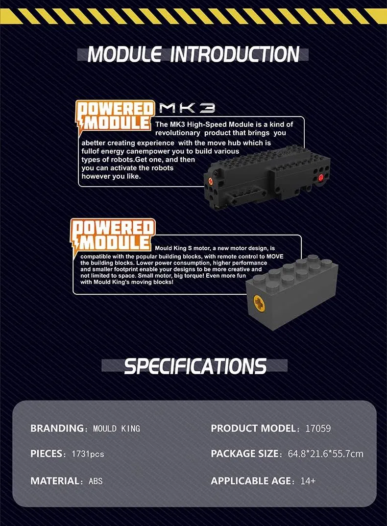 Mould King 17059 Klocki zdalnie sterowany mobilny dźwig żuraw Rc Technic