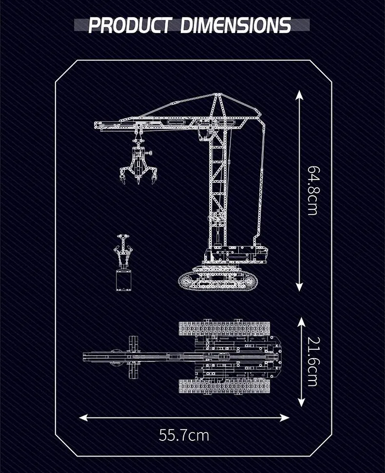 Mould King 17059 Klocki zdalnie sterowany mobilny dźwig żuraw Rc Technic