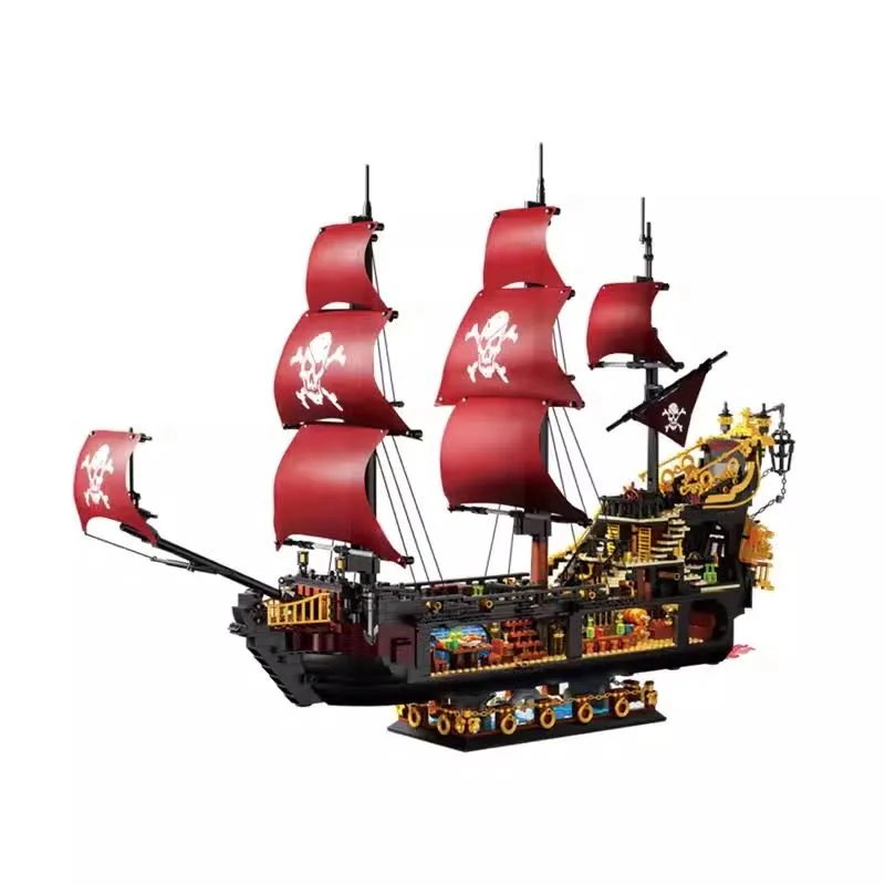 NOWOŚĆ Phantom Queen Sailboat Micro Bricks Toys Kreatywny statek piracki Klocki konstrukcyjne Retro