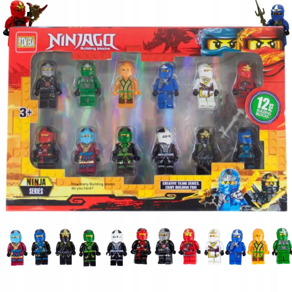 Ninjago Klocki Mini Figurki 12szt Akcesoria Ludziki Zestaw Wojowników