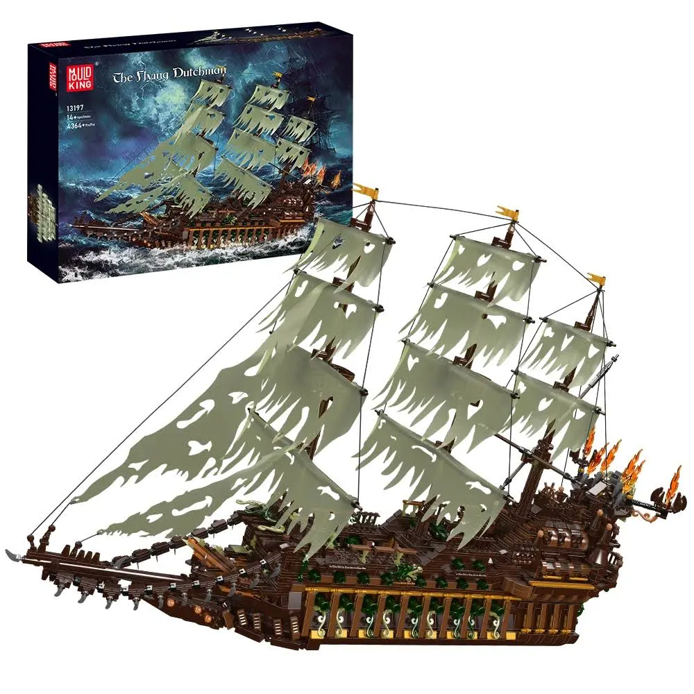 Pleśń król 13197 statek piracki klocki do budowy MOC latający kaczek statek piracki Model statku