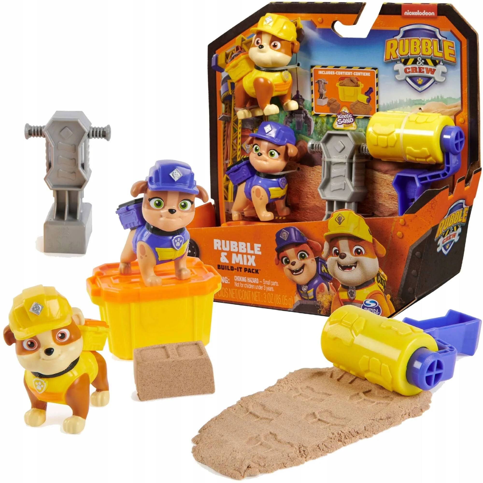 Psi Patrol Rubble & Crew Zestaw Kinetic Sand Piasek Kinetyczny Rubble MIX