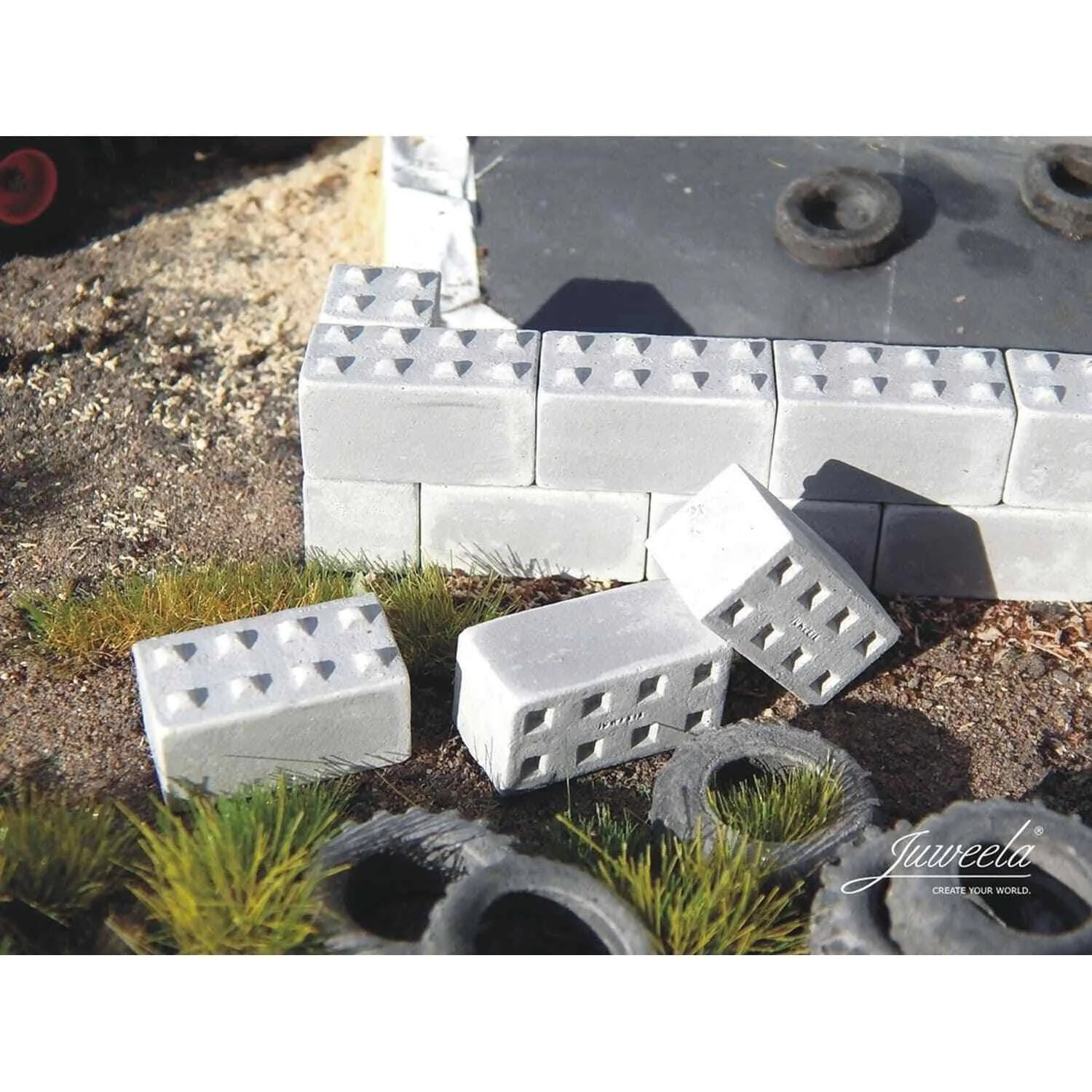 Rebel - Juweela: Bloki betonowe z ośmioma wypustkami (zestaw mały)