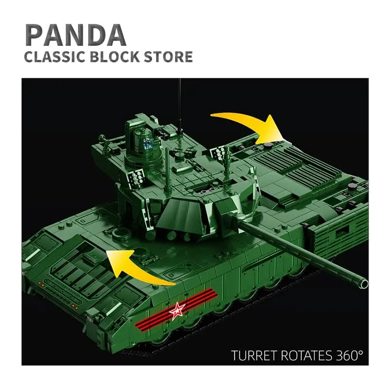 T-14 Główny czołg bojowy MOC Bricks Model WW2 Armia Samochód pancerny Klocki konstrukcyjne KF51