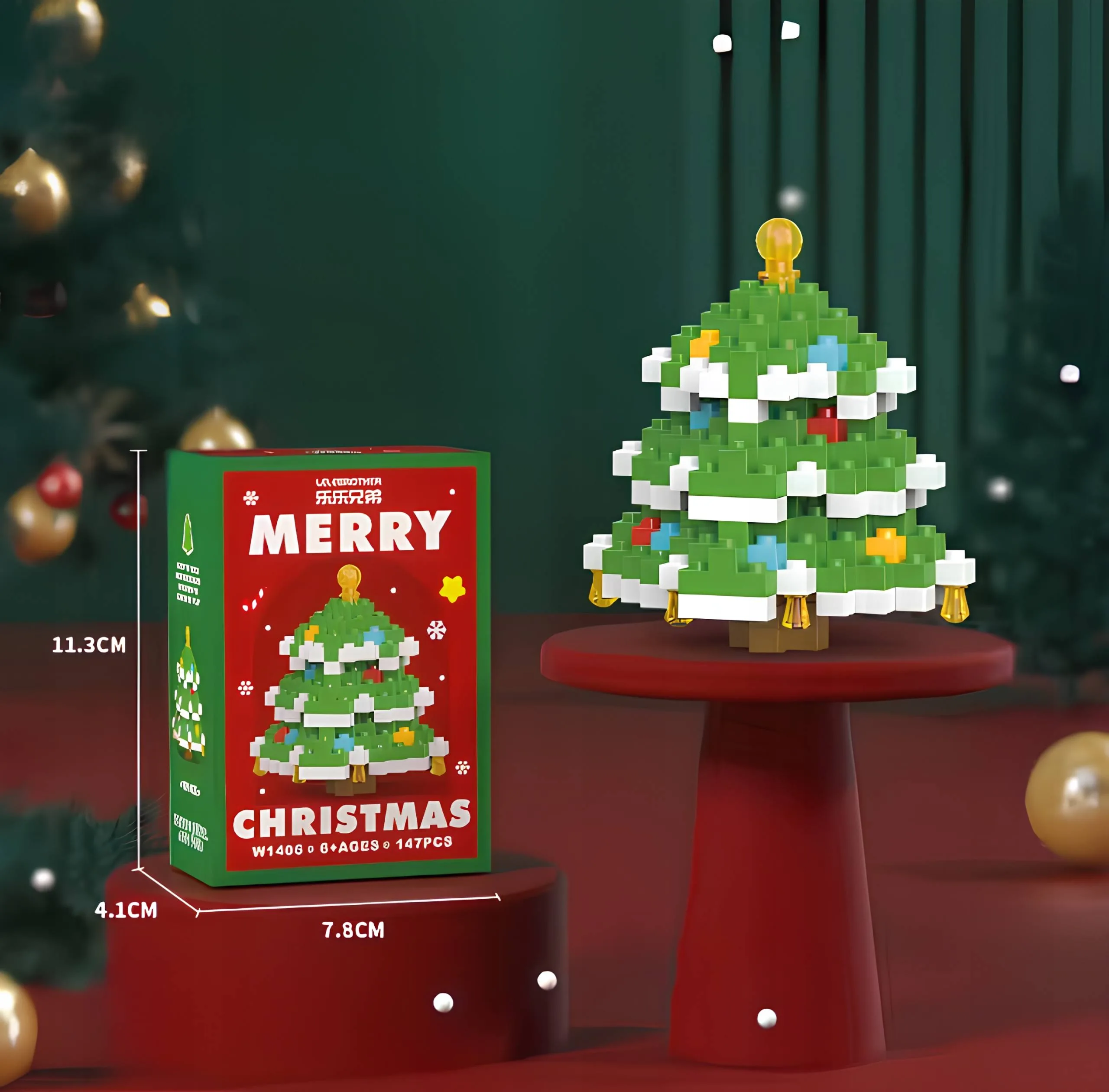 Klocki Konstrukcyjne Choinka Mikołaj Boże Narodzenie Pod Choinkę