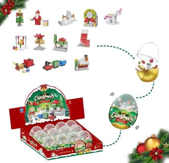 Klocki typu Lego w jajkach świątecznych 12 szt