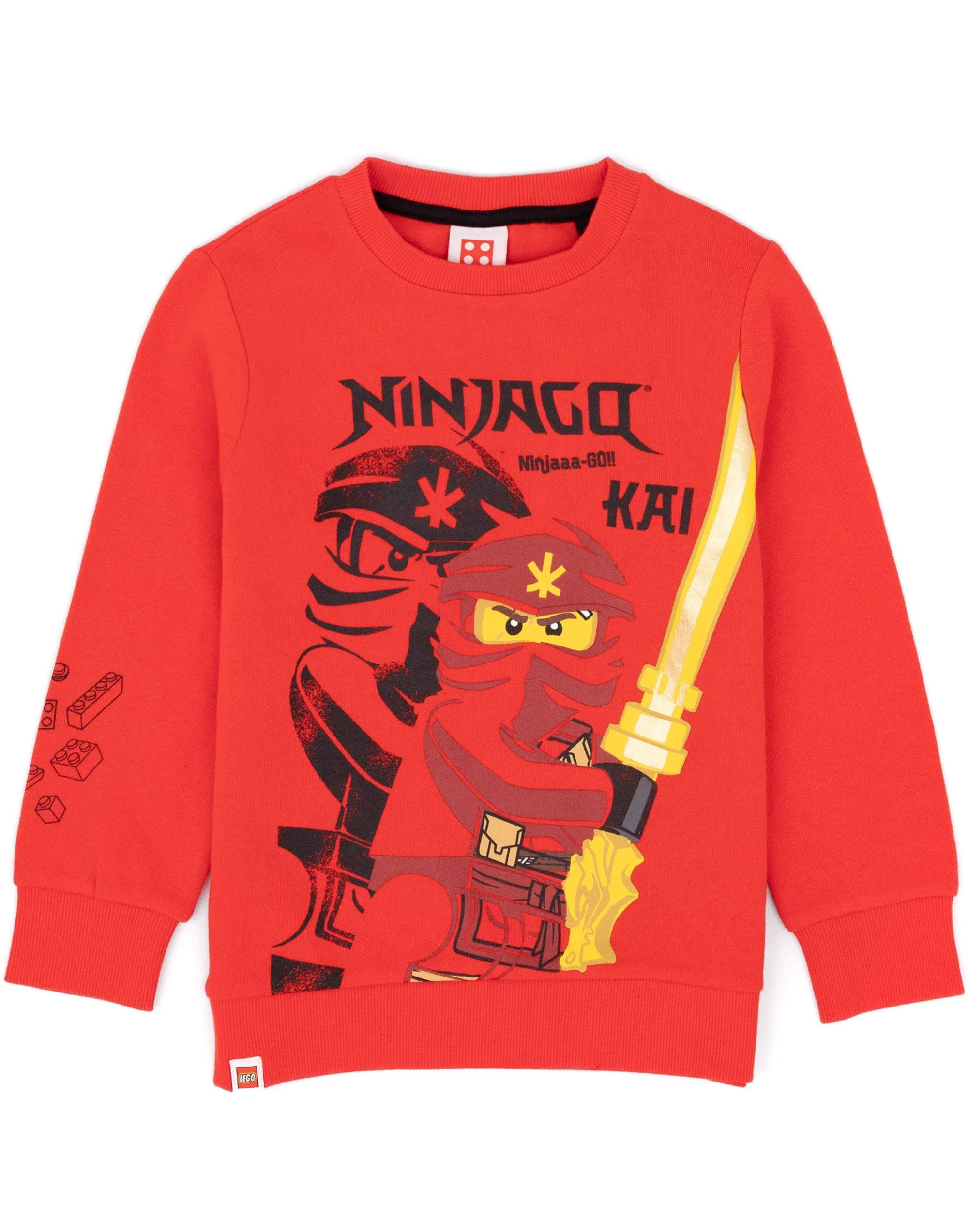 Lego Ninjago SWEATER Boys Kids Kai Warrior Long Sleeve Red Jumper