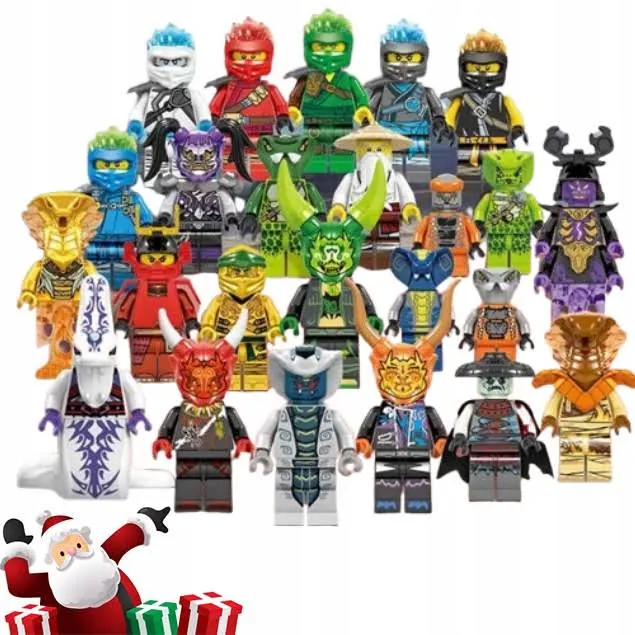 Na Boże Narodzenie Zestaw Figurki Ninjago 24 Sztuk Klocki Akcesoria