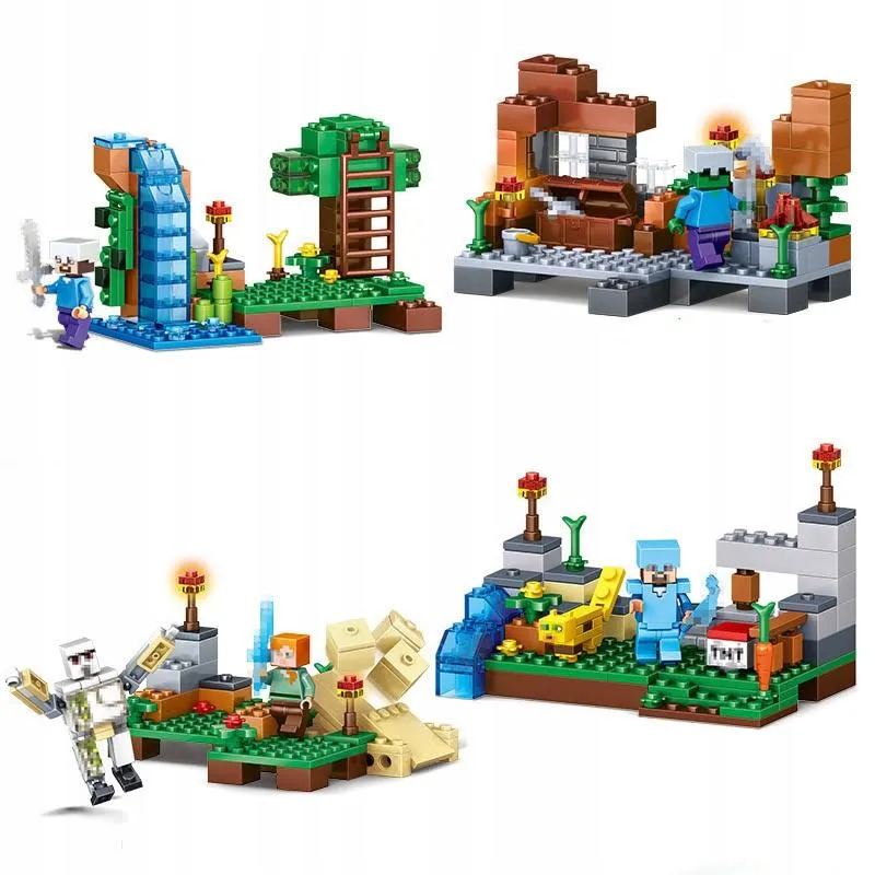 Klocki Minecraft 4w1: Dżungla z Ocelotem – Zestaw 378 Elementów