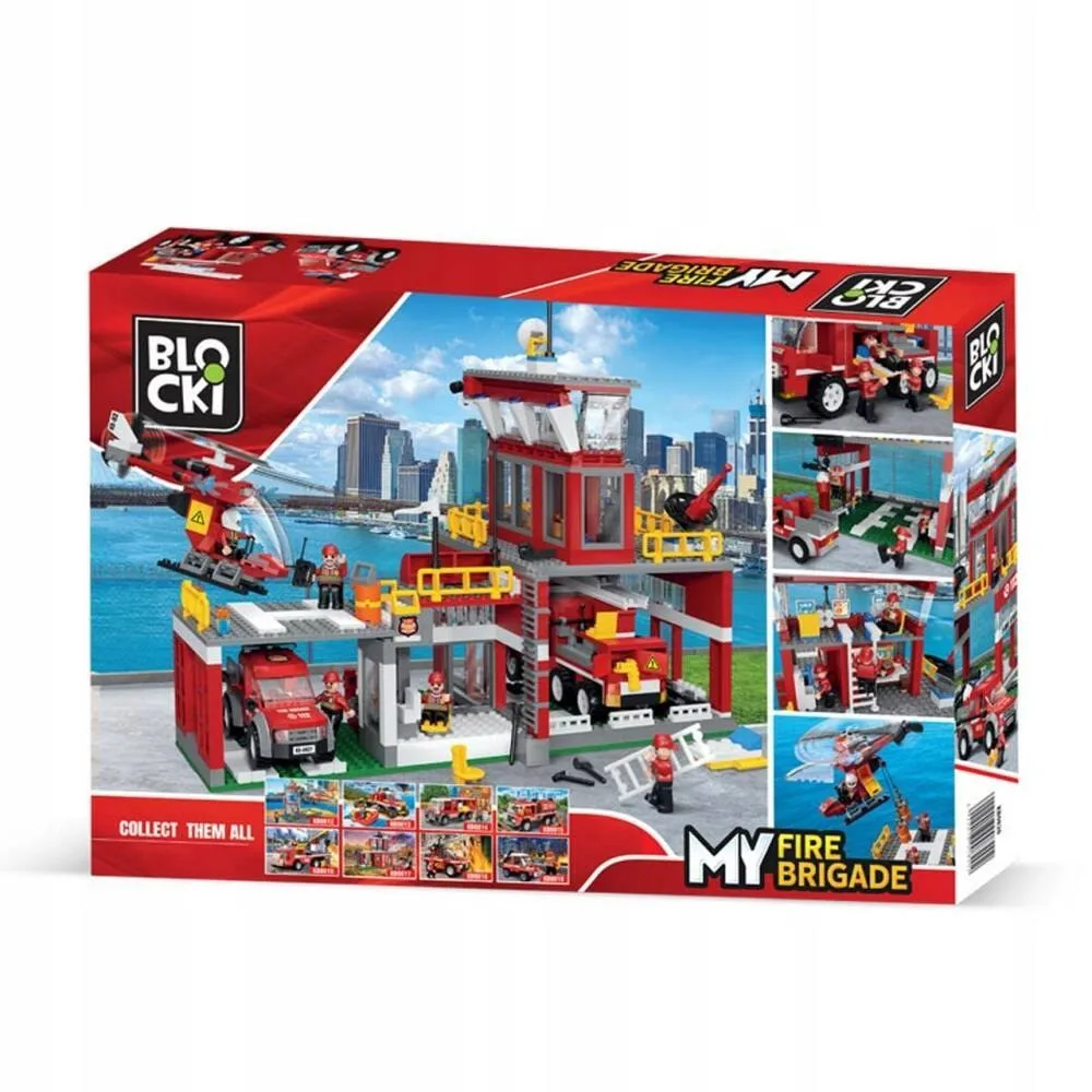 Klocki Remiza Strażacka Straż Pożarna Wóz Strażacki Płytka Cobi 841 El.