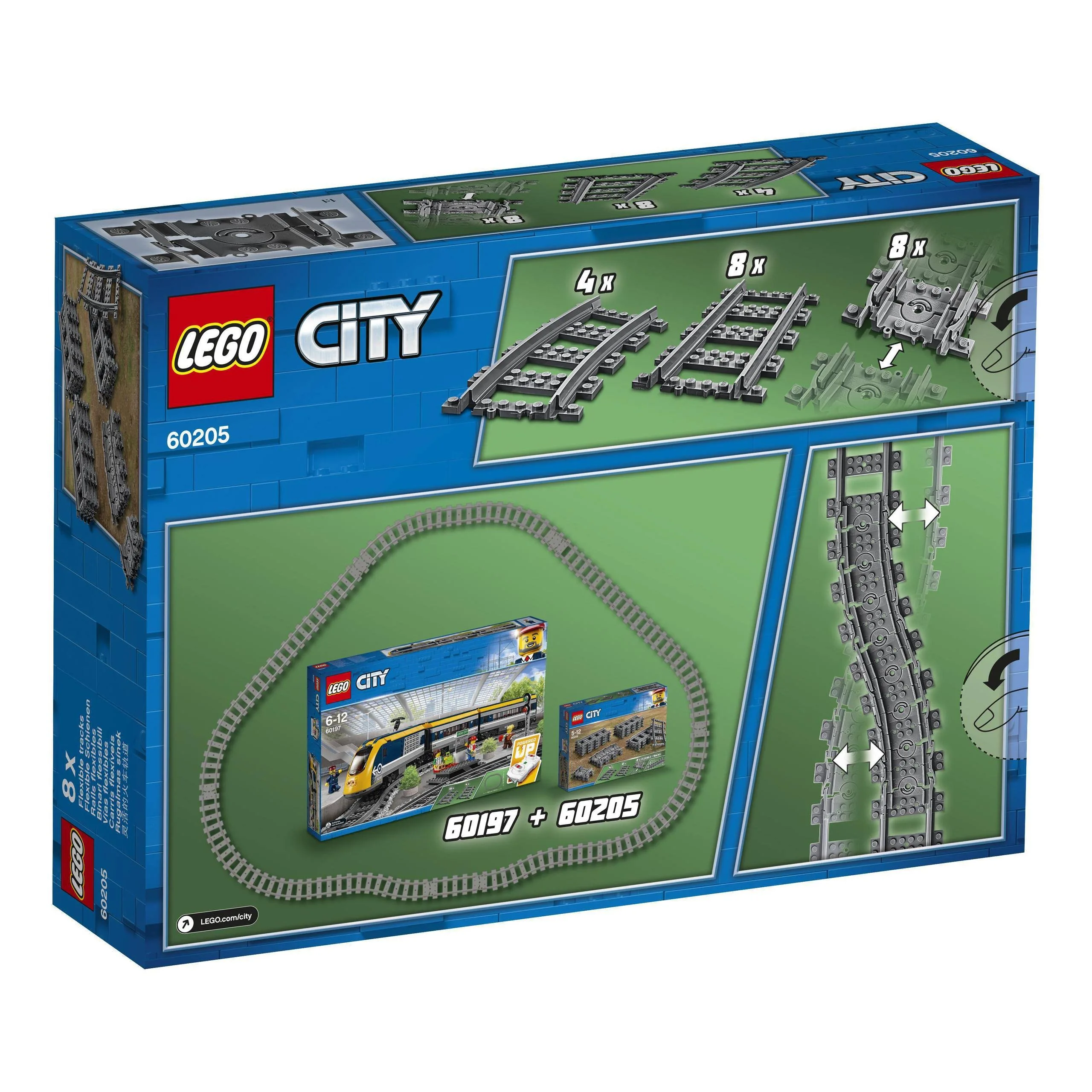 Klocki Lego Zestaw Klocków dla Chłopaka Klocki City Tory Kolejowe 5+