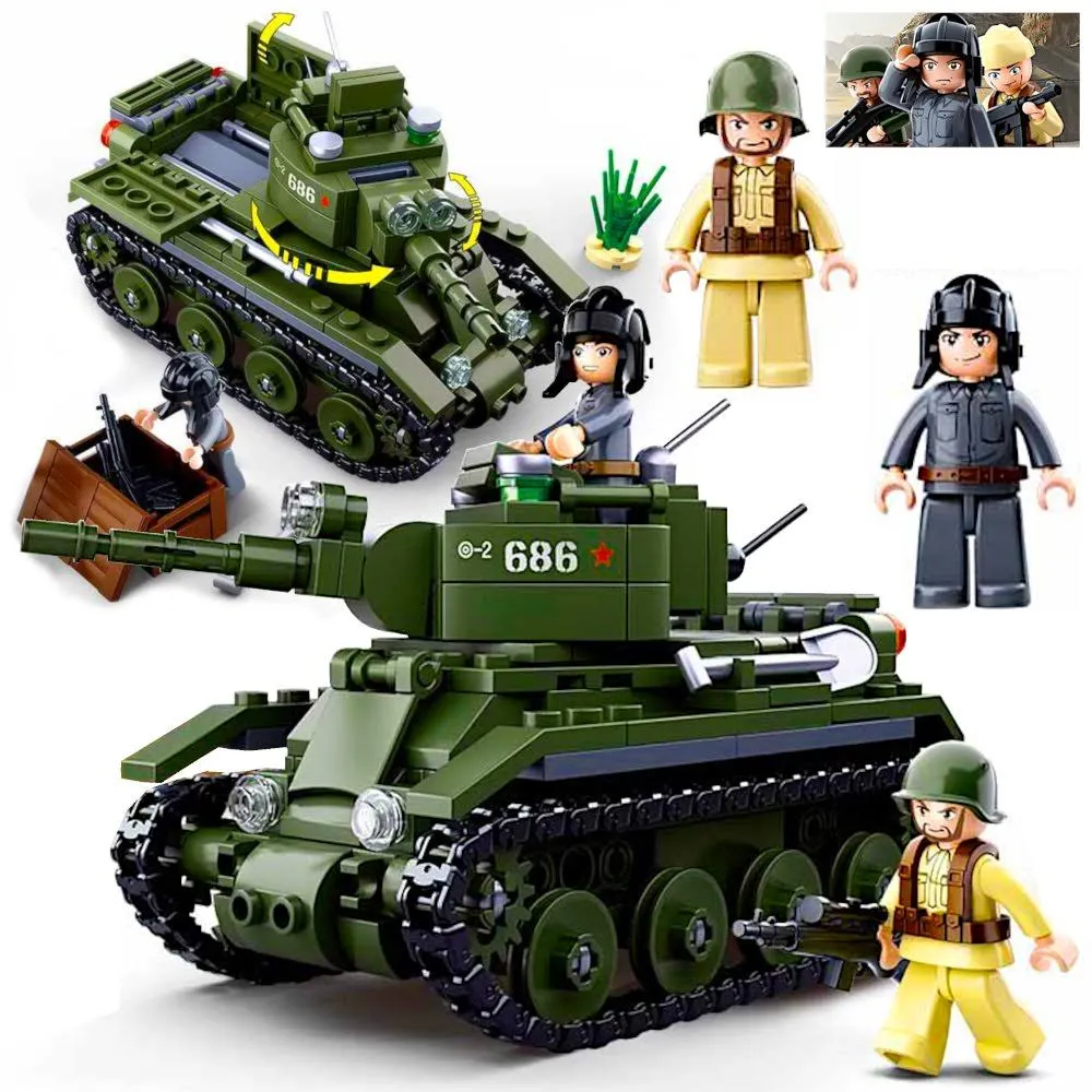 Klocki Wojsko Czołg T-34 Rudy 102 Armia+LEGO Broń