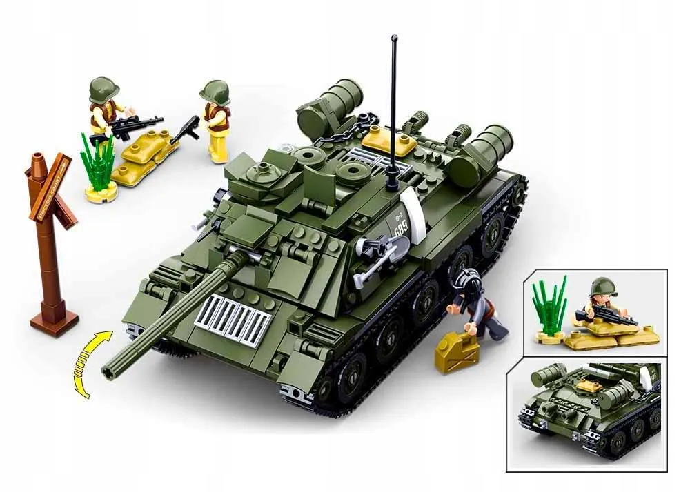 Klocki Wojsko Czołg T-34 Rudy 102 Armia+LEGO Broń