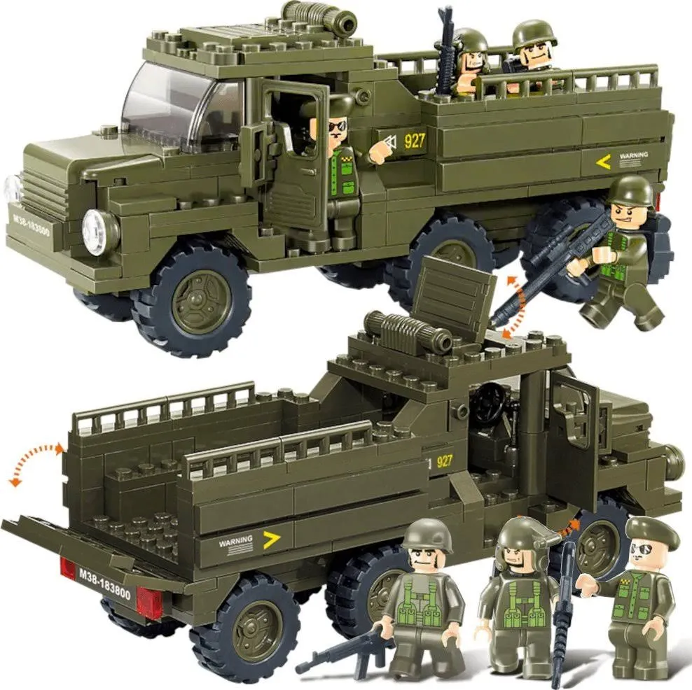 LEGO Klocki Wojsko Ciężarówka Transportowa Wojska, Armia+4 Figurki