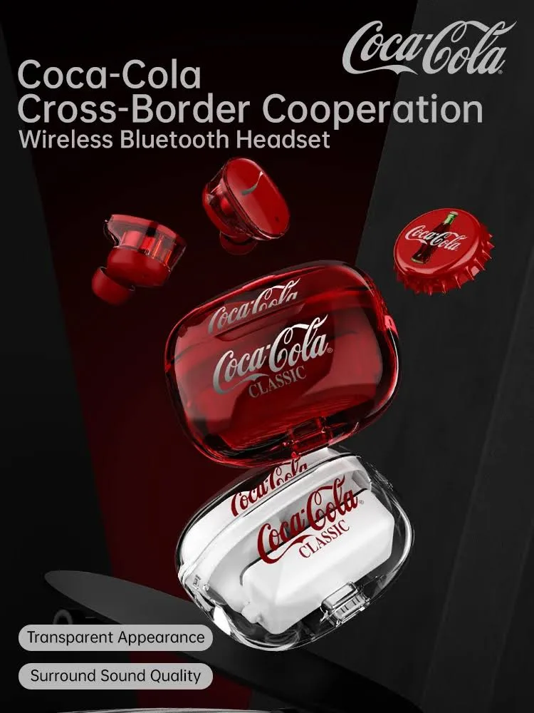 Bezprzewodowe słuchawki Coca-Cola Bluetooth 5.4 z redukcją szumów Air Pods zestaw słuchawkowy z