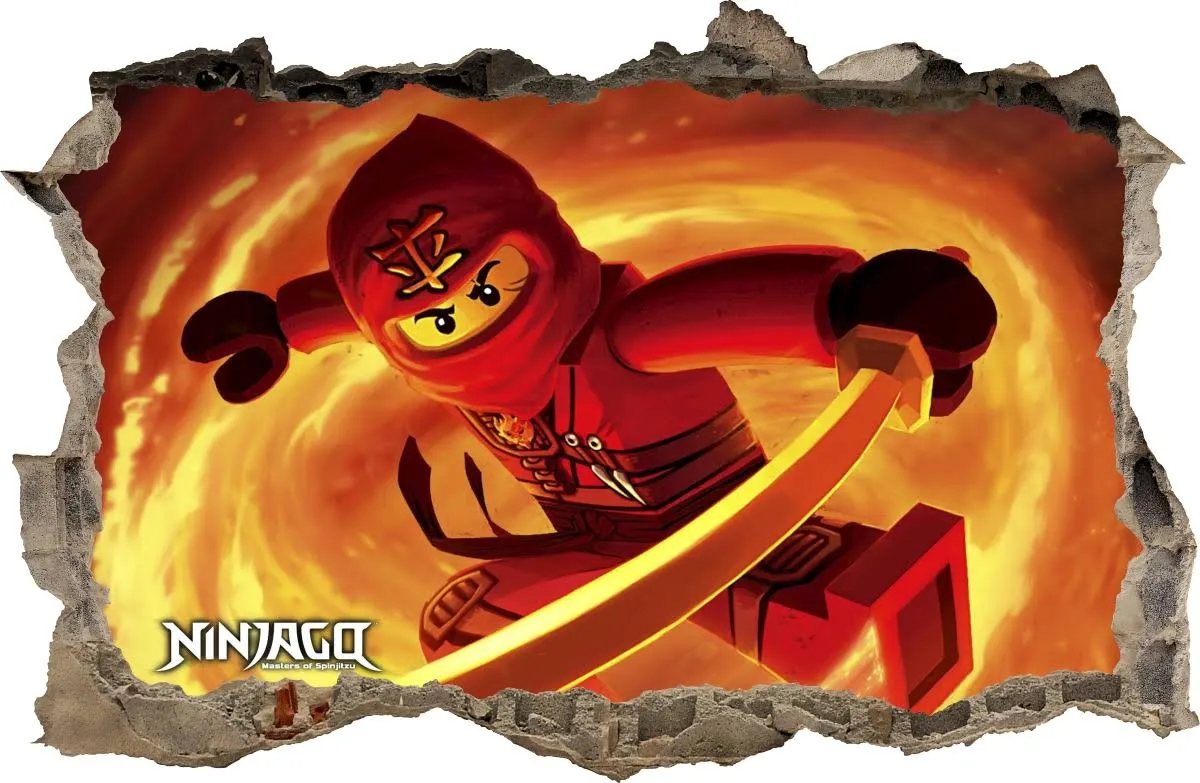Naklejki Na Ścianę Dziura Lego Ninjago 90 70x46cm