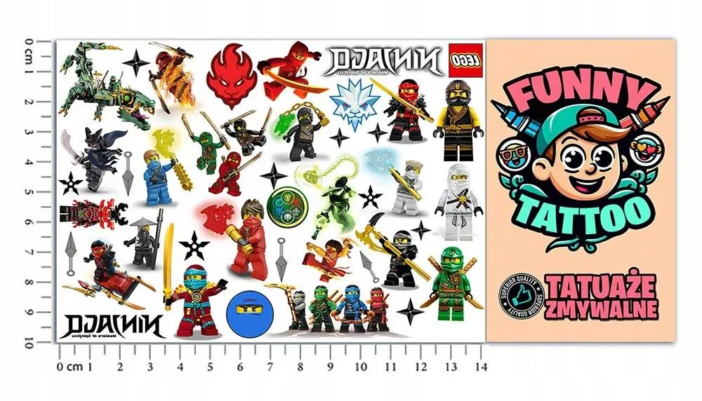 Tatuaże Zmywalne Dla Dzieci Lego Ninjago Wzory Oryginalne