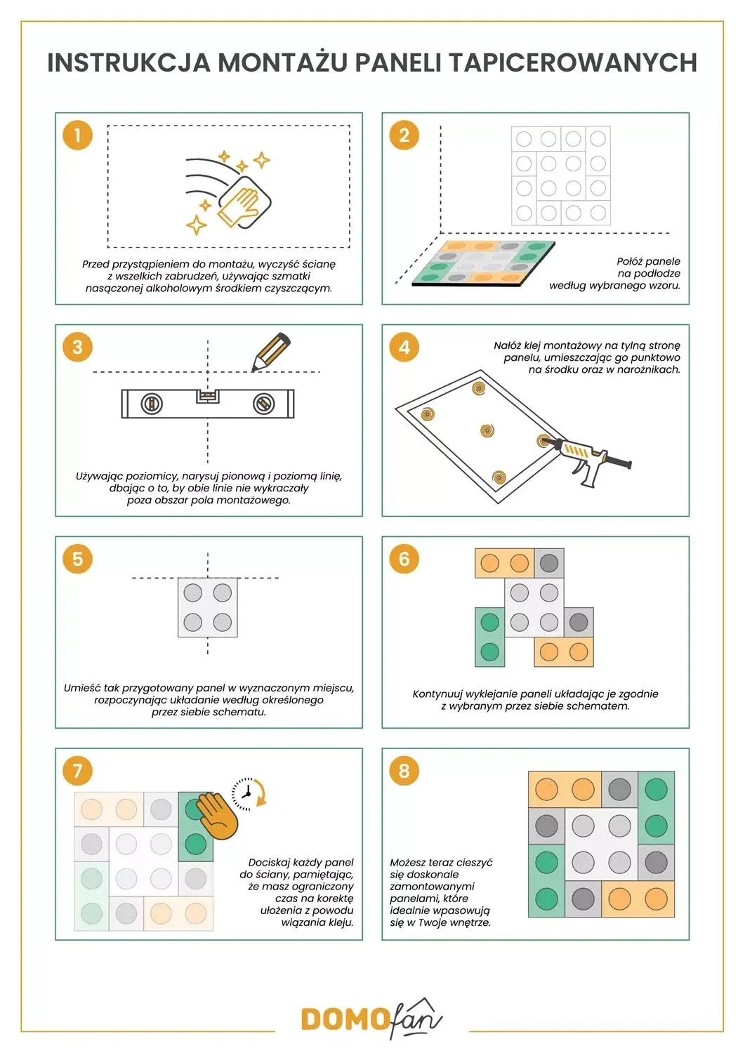 Panel tapicerowany Lego 25 x 50 x 4 cm jasno zielony