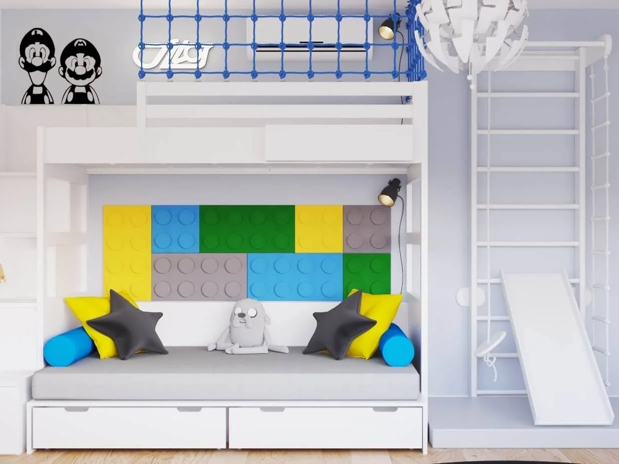 Super moc - Komplet miękkich paneli ściennych do łóżka