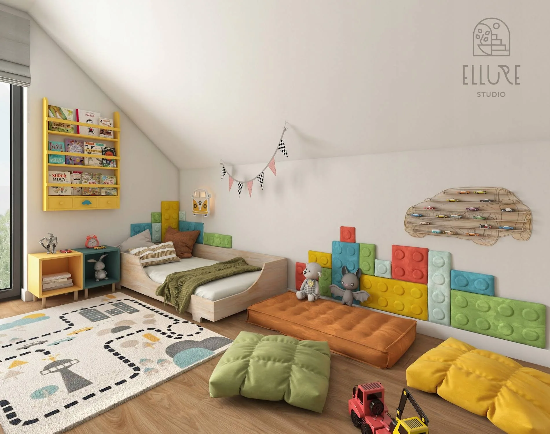 Tapicerowane Panele Lego na ścianę, Dzieci 25x25